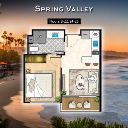 The Riviera California, 1 Bedroom - 34 m²