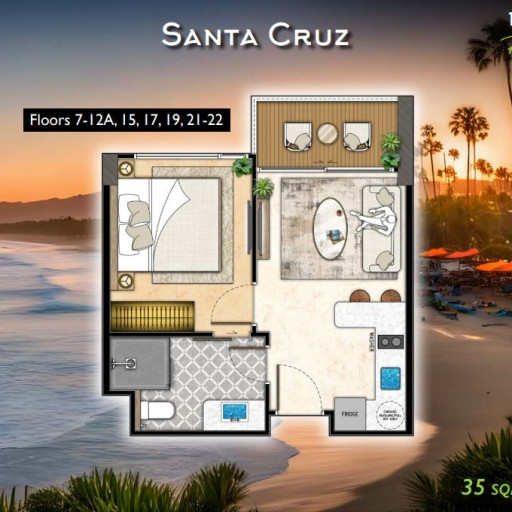 The Riviera California, 1 bedroom apartments - from 34 m² to 71 m²