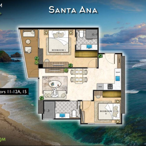 The Riviera California, 2 Bedroom - 66 м²