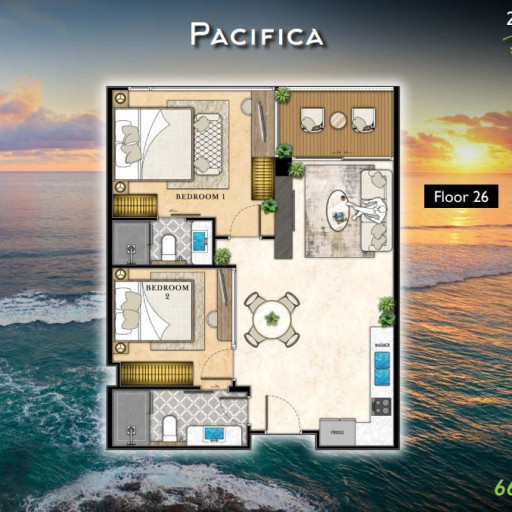 The Riviera California, 2 bedroom apartments - from 61 m² to 119 m²
