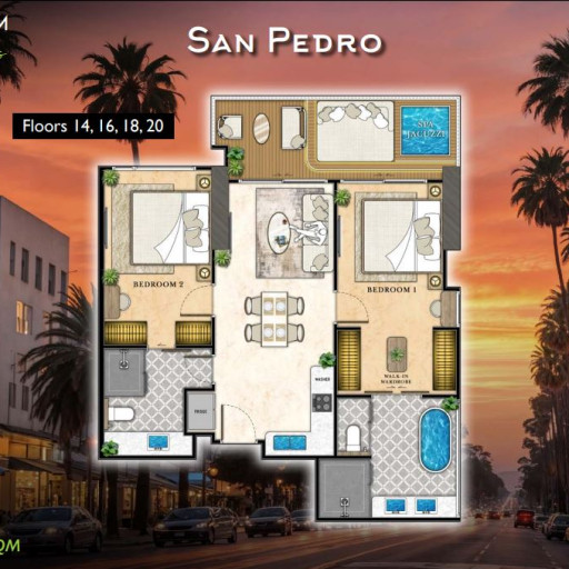 The Riviera California, 2 Bedroom - 83 m²