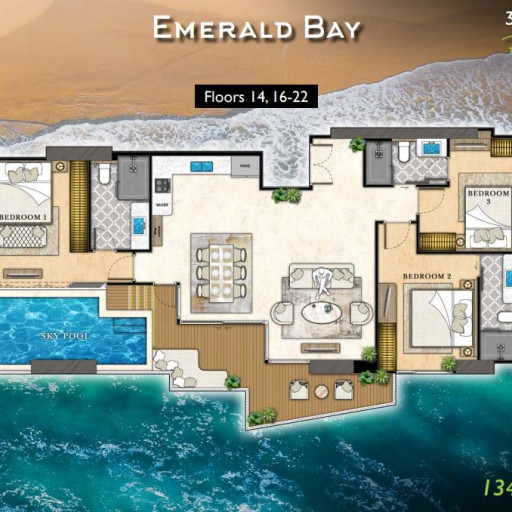 The Riviera California, 3 bedrooms apartments - from 134 m² to 155 m²