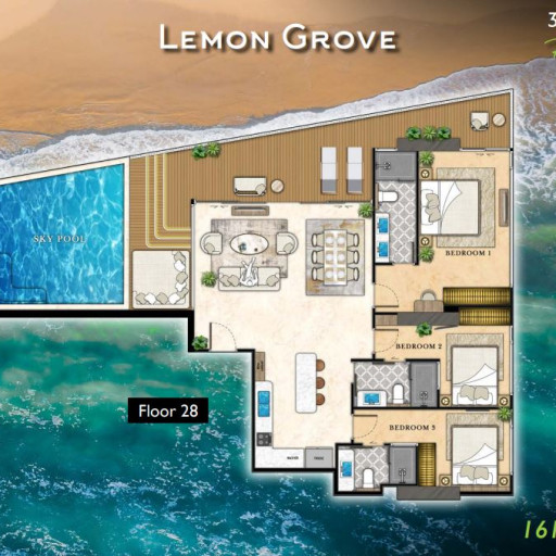 The Riviera California, 3 bedrooms apartments - from 134 m² to 155 m²